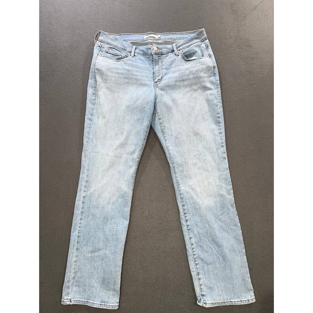 Levi's Classic Straight Jeans Womens 16 W Blue Light Wash Denim Stretch A010093 - Picture 2 of 11